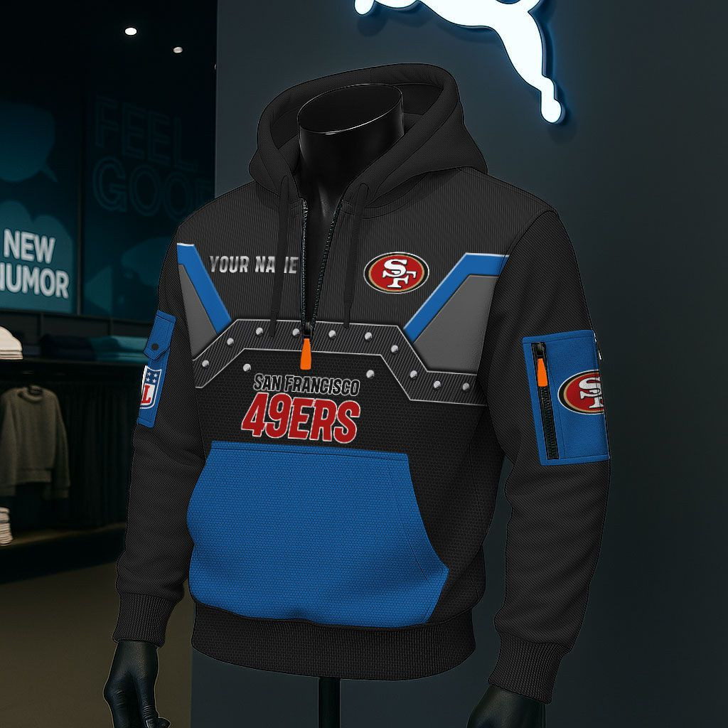 San Francisco 49ers NFL 3D Half-Zip Hoodie PBATA46
