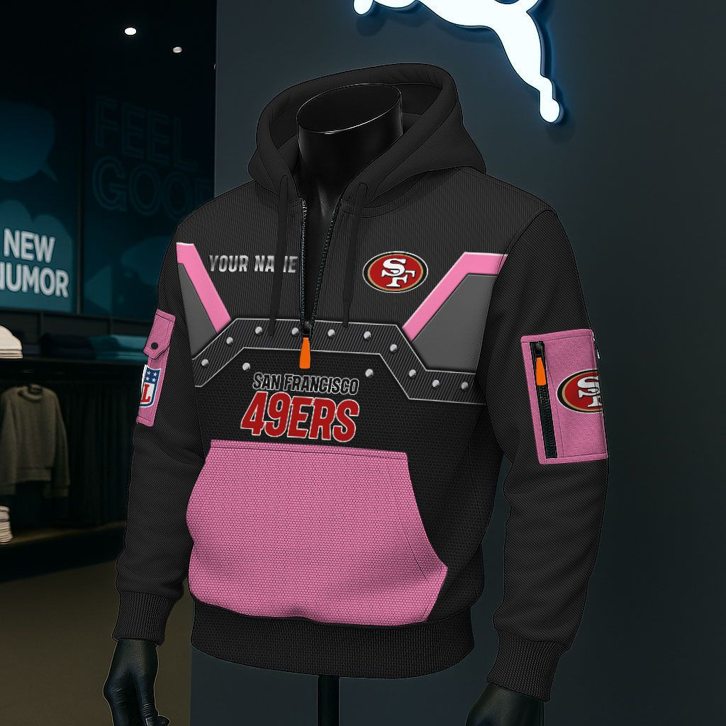 San Francisco 49ers NFL 3D Half-Zip Hoodie PBATA46
