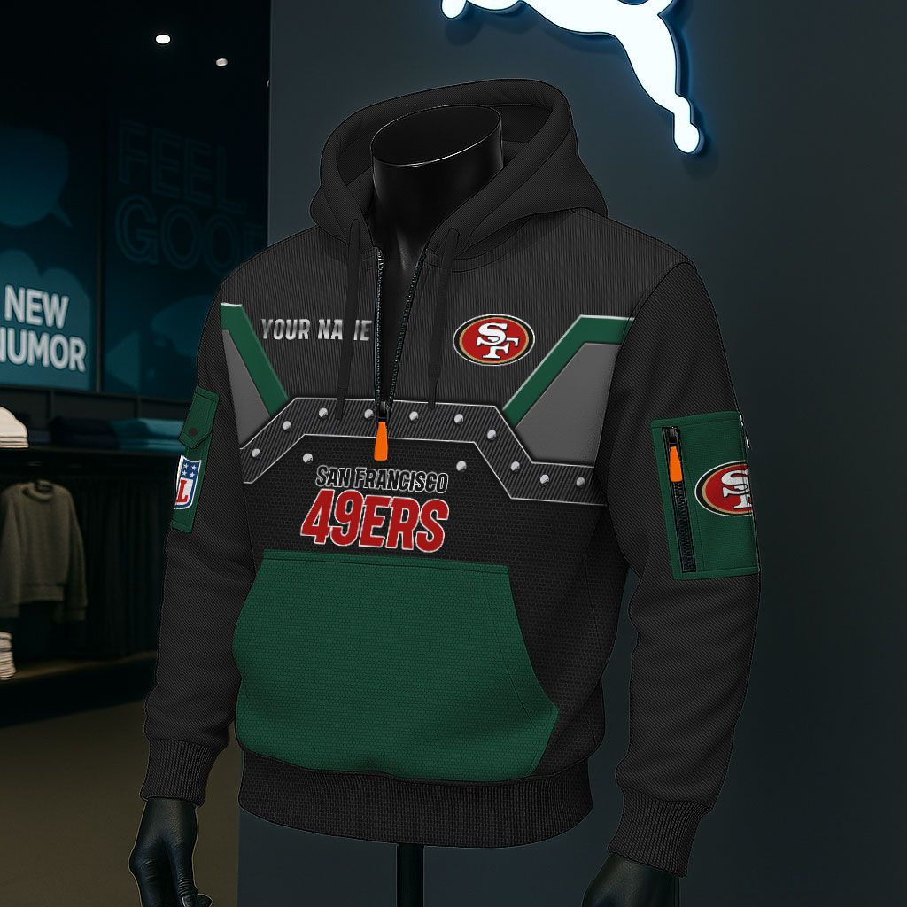 San Francisco 49ers NFL 3D Half-Zip Hoodie PBATA46