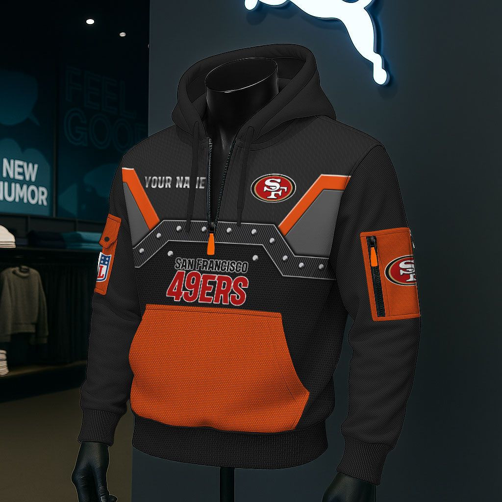 San Francisco 49ers NFL 3D Half-Zip Hoodie PBATA46