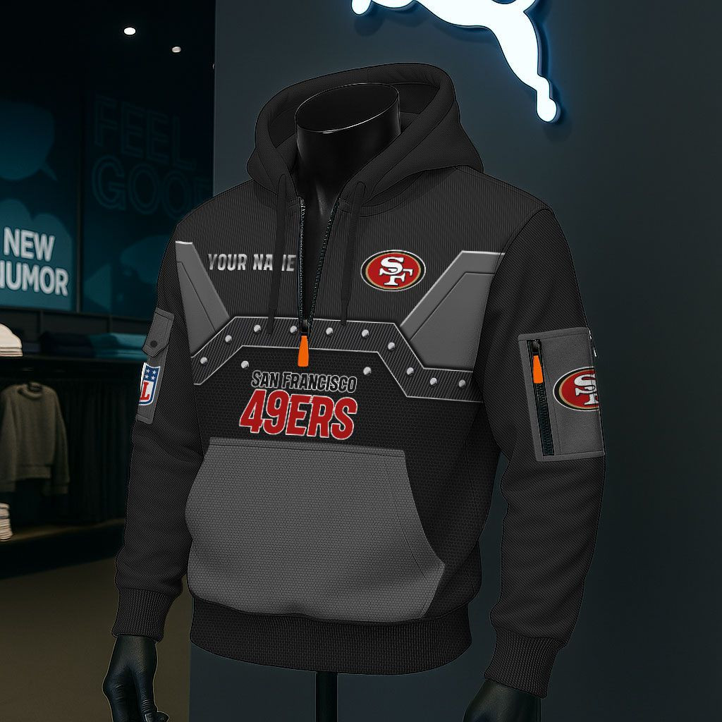 San Francisco 49ers NFL 3D Half-Zip Hoodie PBATA46