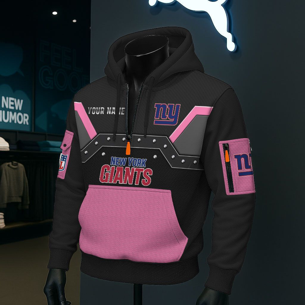 New York Giants NFL 3D Half-Zip Hoodie PBGV375