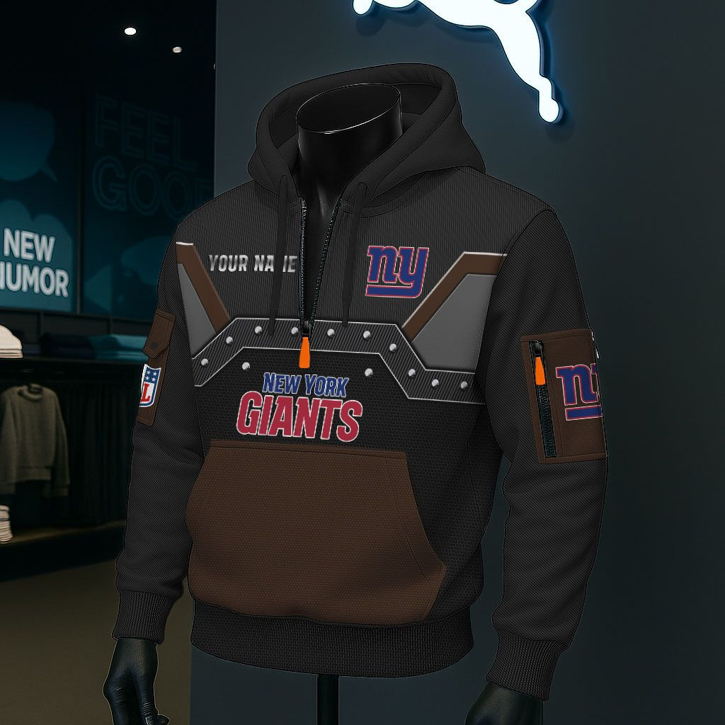 New York Giants NFL 3D Half-Zip Hoodie PBGV375