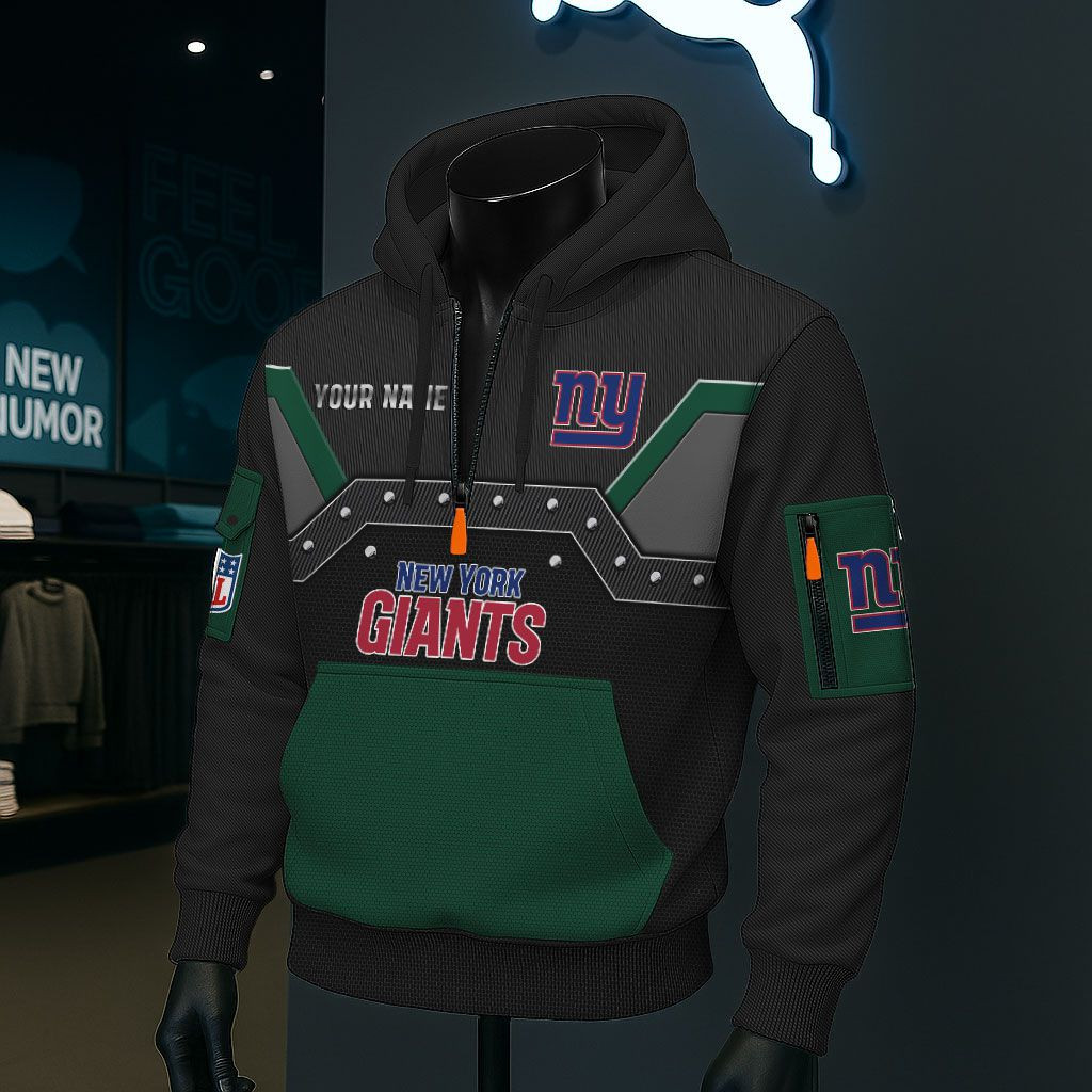 New York Giants NFL 3D Half-Zip Hoodie PBGV375