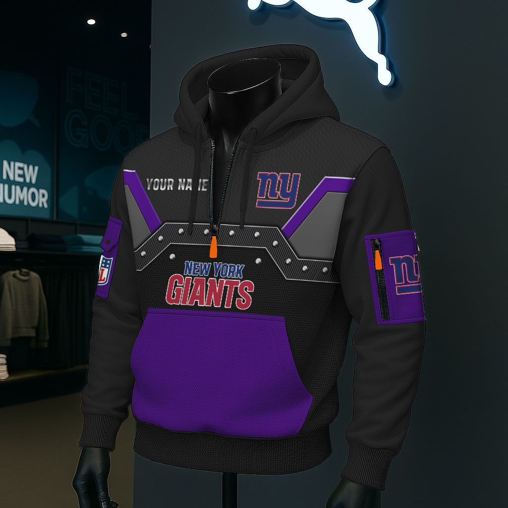 New York Giants NFL 3D Half-Zip Hoodie PBGV375