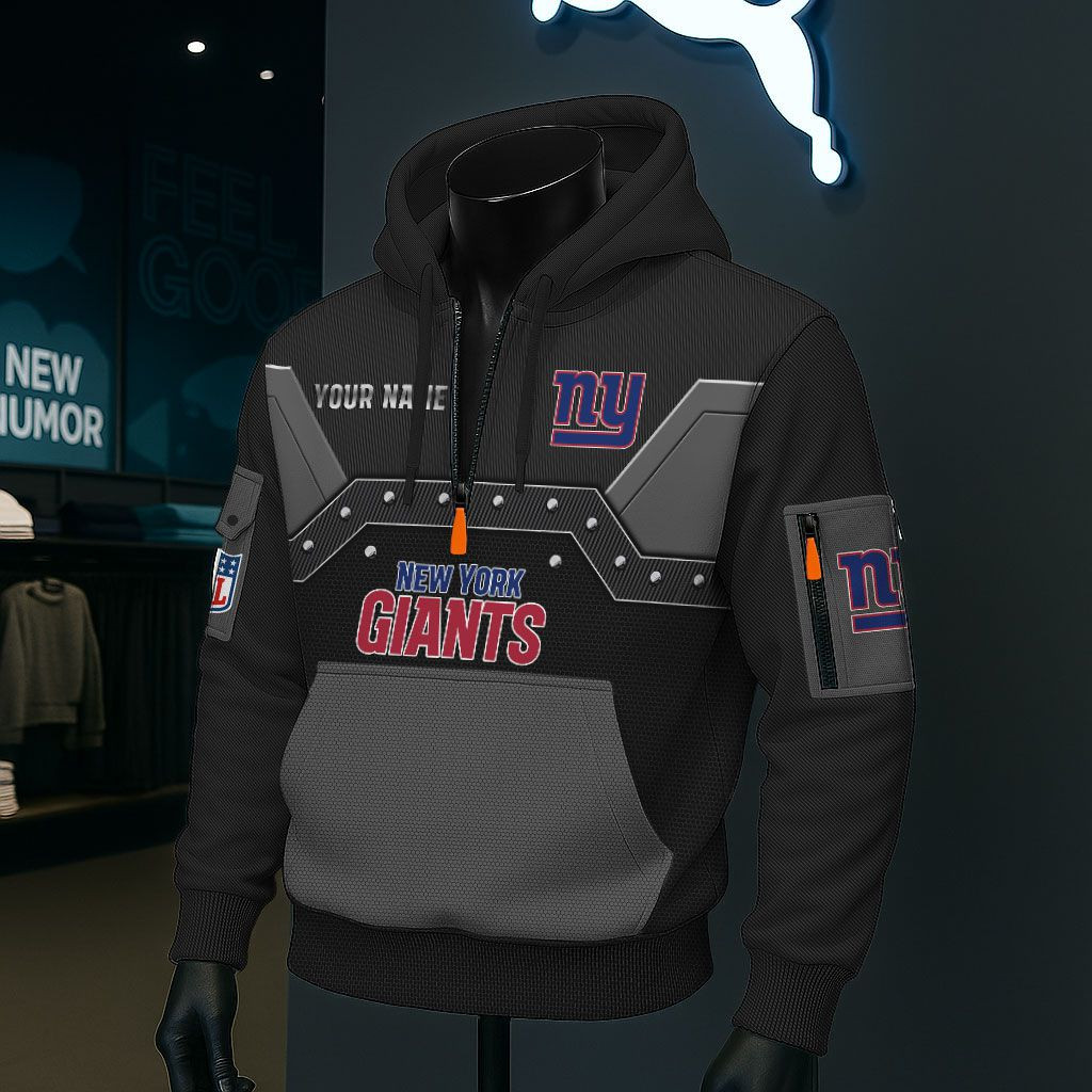New York Giants NFL 3D Half-Zip Hoodie PBGV375
