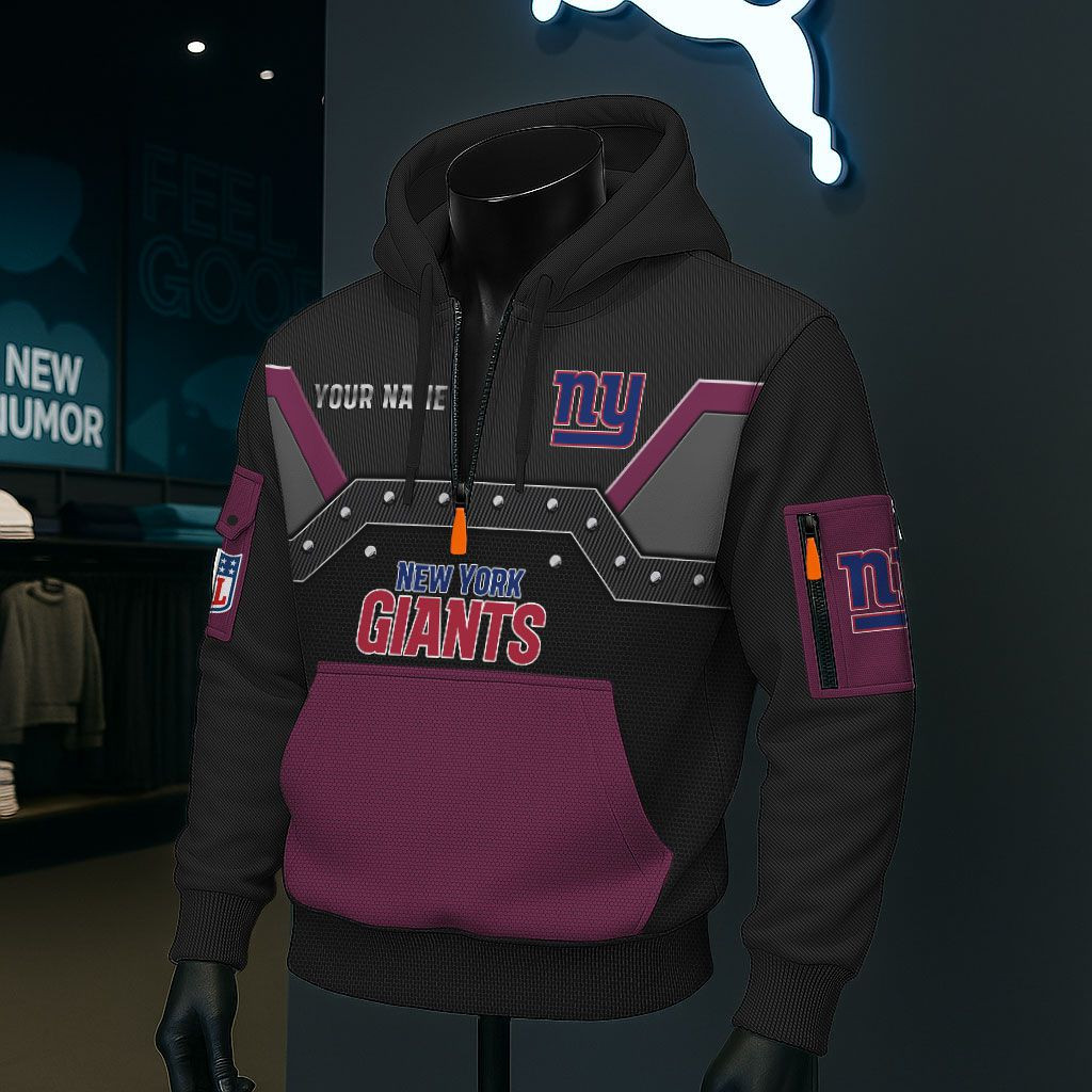 New York Giants NFL 3D Half-Zip Hoodie PBGV375