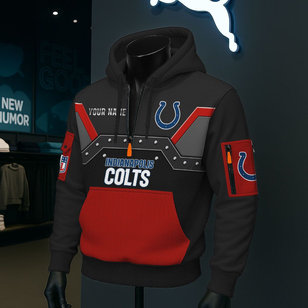 Indianapolis Colts NFL 3D Half-Zip Hoodie PBZG8VU