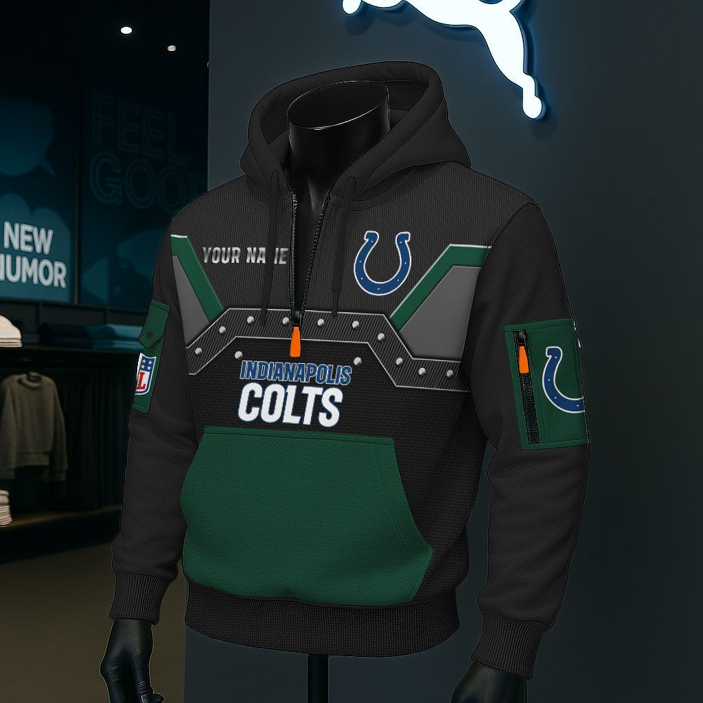 Indianapolis Colts NFL 3D Half-Zip Hoodie PBZG8VU