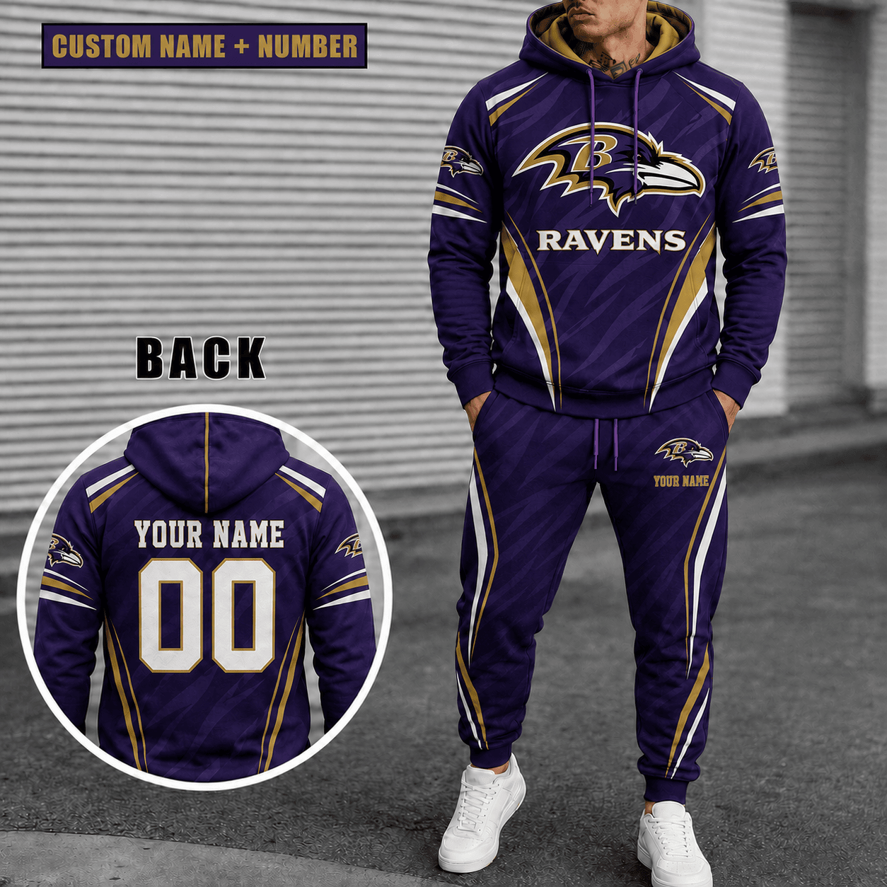 Baltimore Ravens Personalized Combo Hoodie And Sweatpants Gift For Fan VAN55219