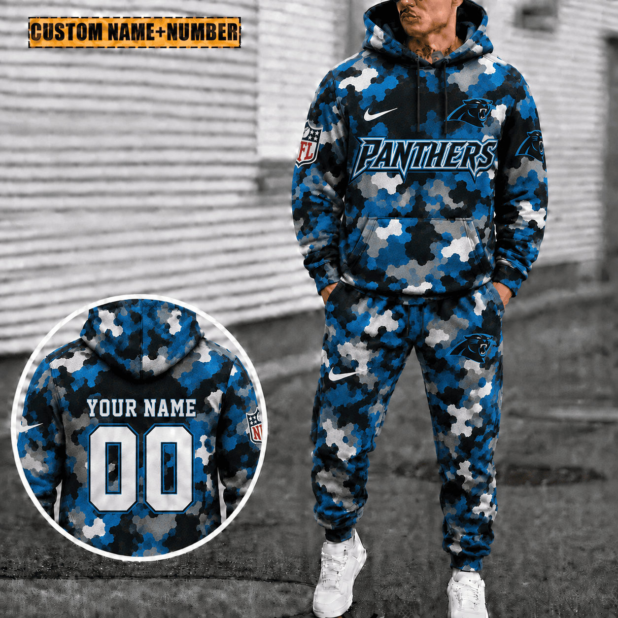 Carolina Panthers Personalized Combo Hoodie And Sweatpants Gift For Fan VAN4078