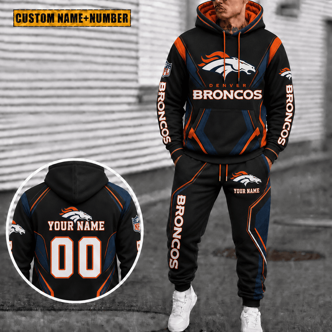 Denver Broncos Personalized Combo Hoodie And Sweatpants Gift For Fan VAN44106
