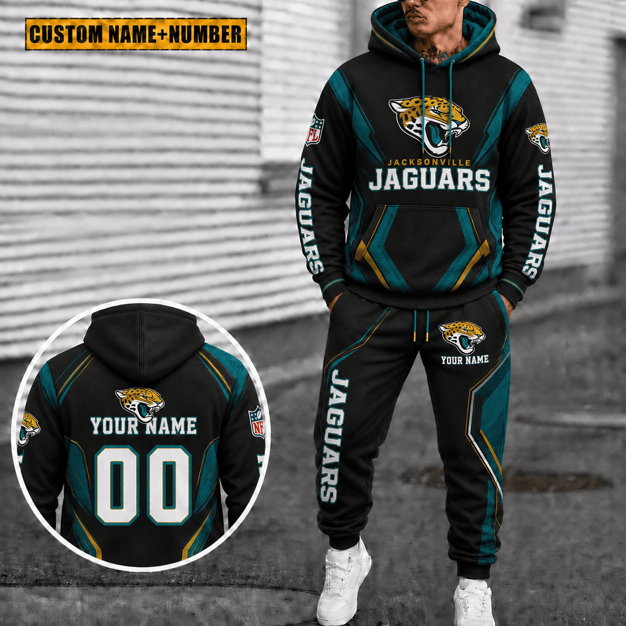 Jacksonville Jaguars Personalized Combo Hoodie And Sweatpants Gift For Fan VAN44114