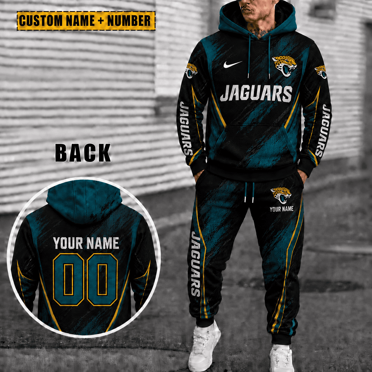 Jacksonville Jaguars Personalized Combo Hoodie And Sweatpants Gift For Fan VAN6625