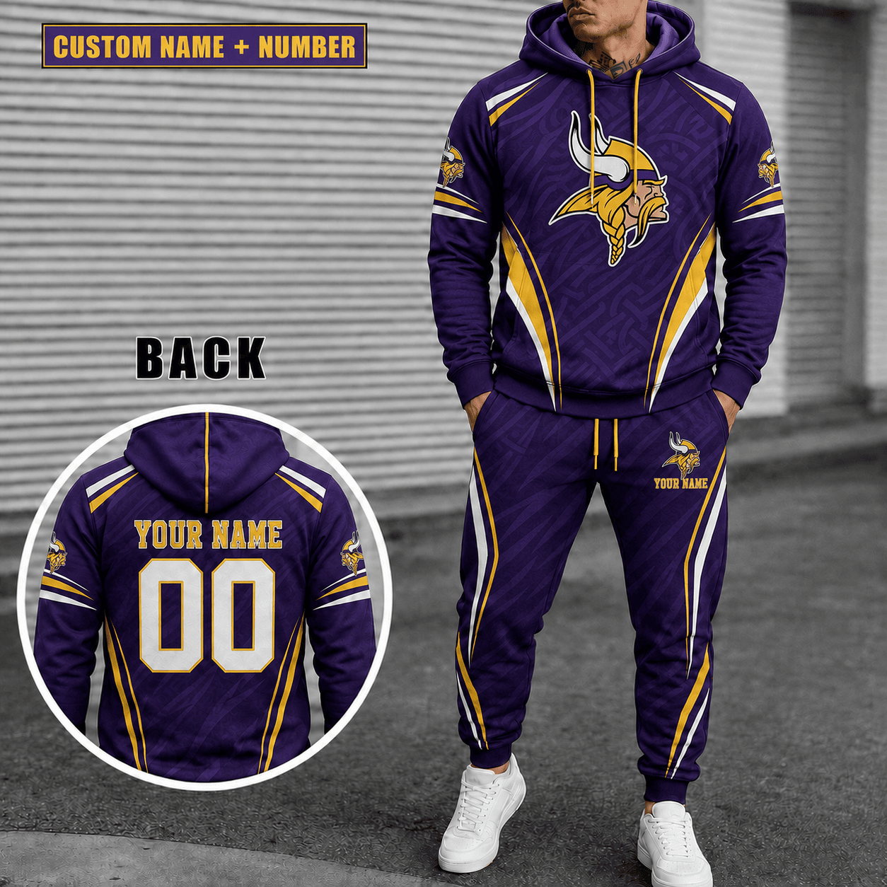 Minnesota Vikings Personalized Combo Hoodie And Sweatpants Gift For Fan VAN55235