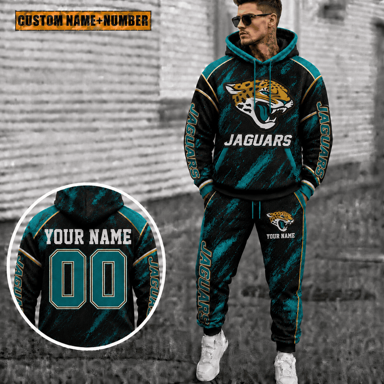 Jacksonville Jaguars Personalized Combo Hoodie And Sweatpants Gift For Fan VAN8225