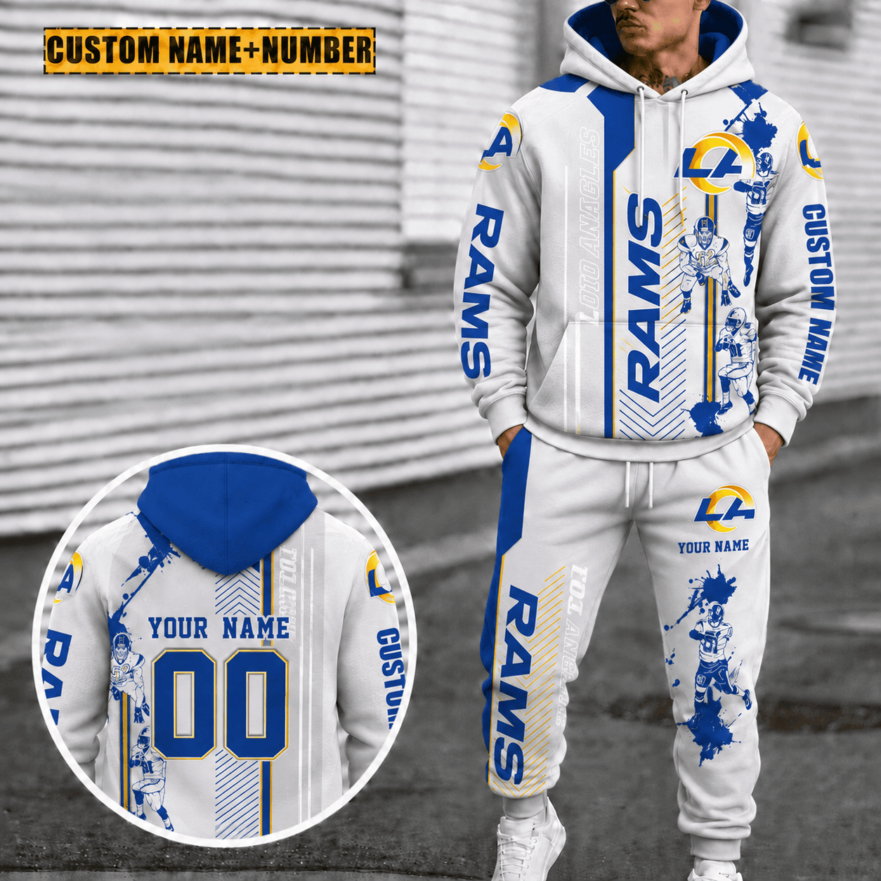 Los Angeles Rams Personalized Combo Hoodie And Sweatpants Gift For Fan VAN91119