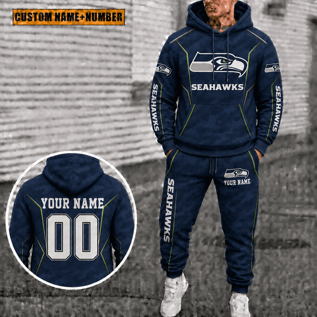 Seattle Seahawks Personalized Combo Hoodie And Sweatpants Gift For Fan VAN88109