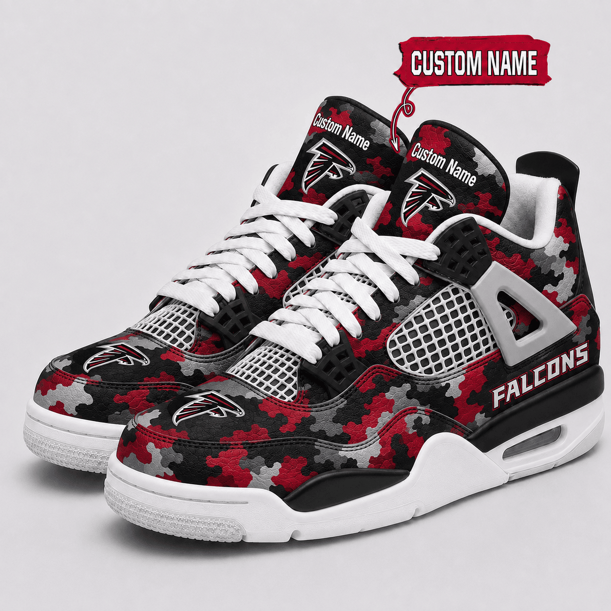 Atlanta Falcons Personalized AJ4 Sneaker PBSVD1B