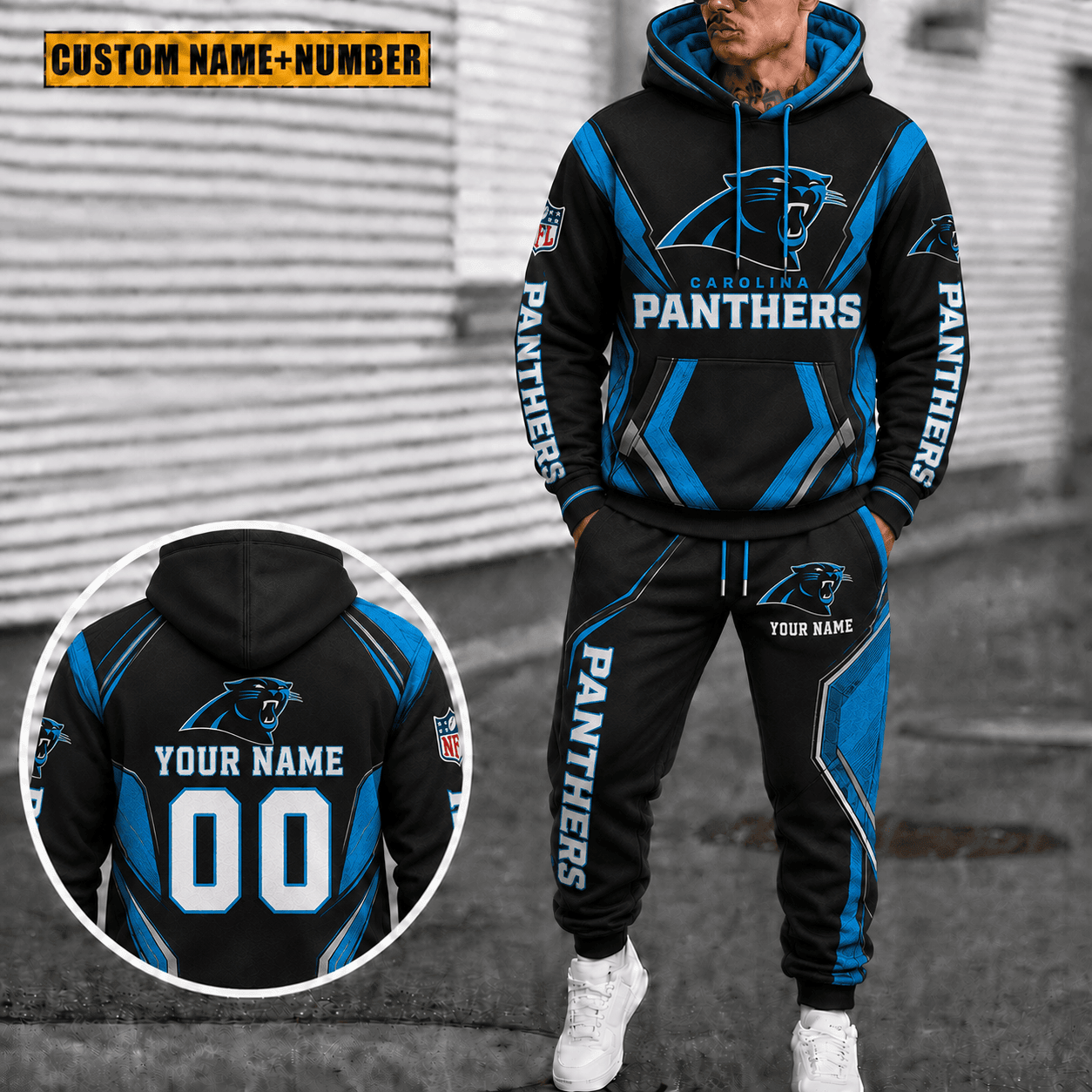 Carolina Panthers Personalized Combo Hoodie And Sweatpants Gift For Fan VAN44131