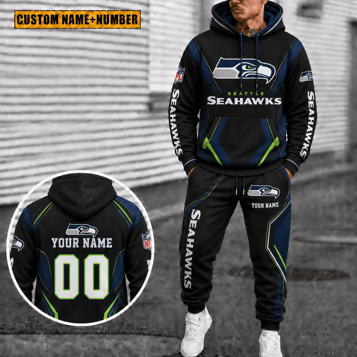 Seattle Seahawks Personalized Combo Hoodie And Sweatpants Gift For Fan VAN44129