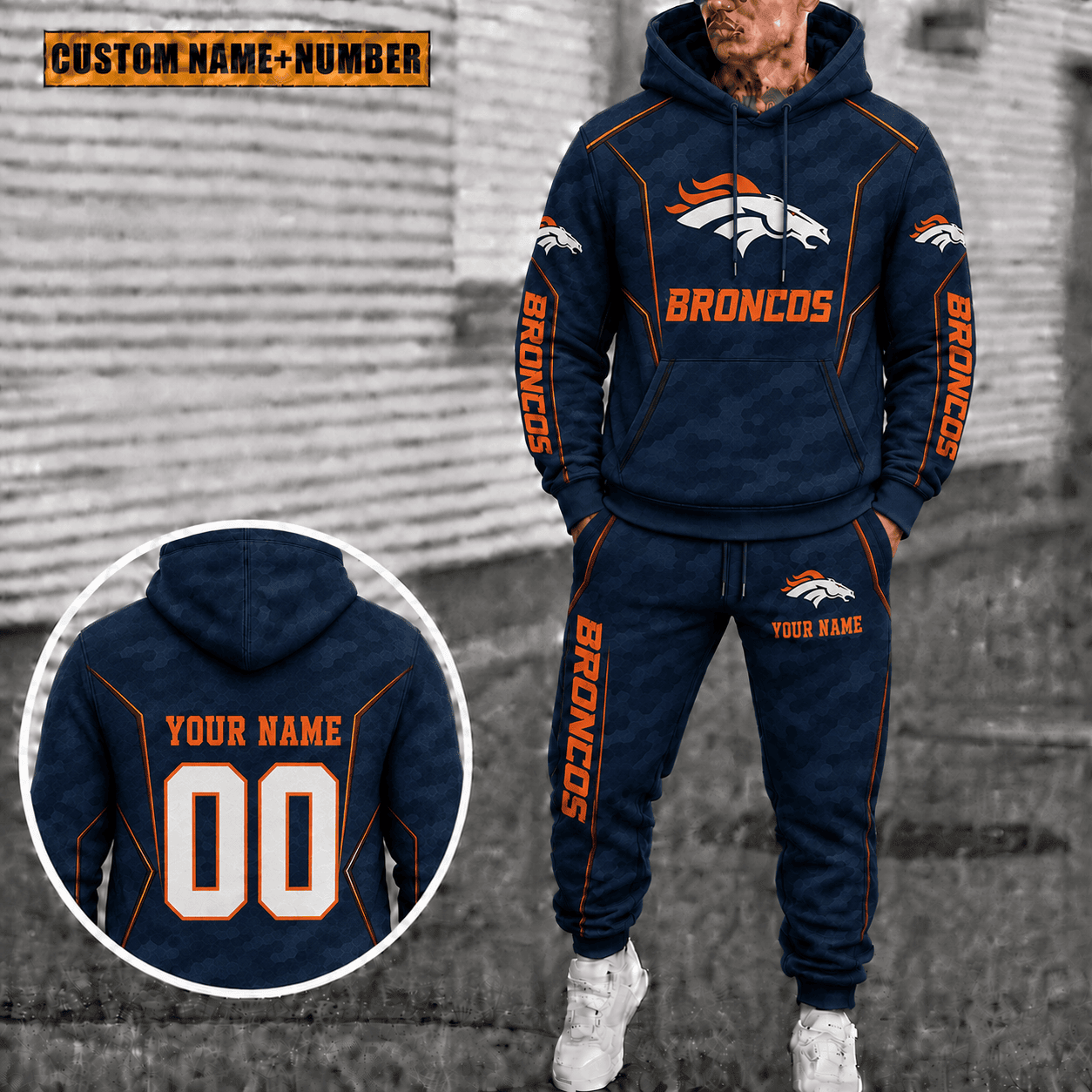 Denver Broncos Personalized Combo Hoodie And Sweatpants Gift For Fan VAN88186