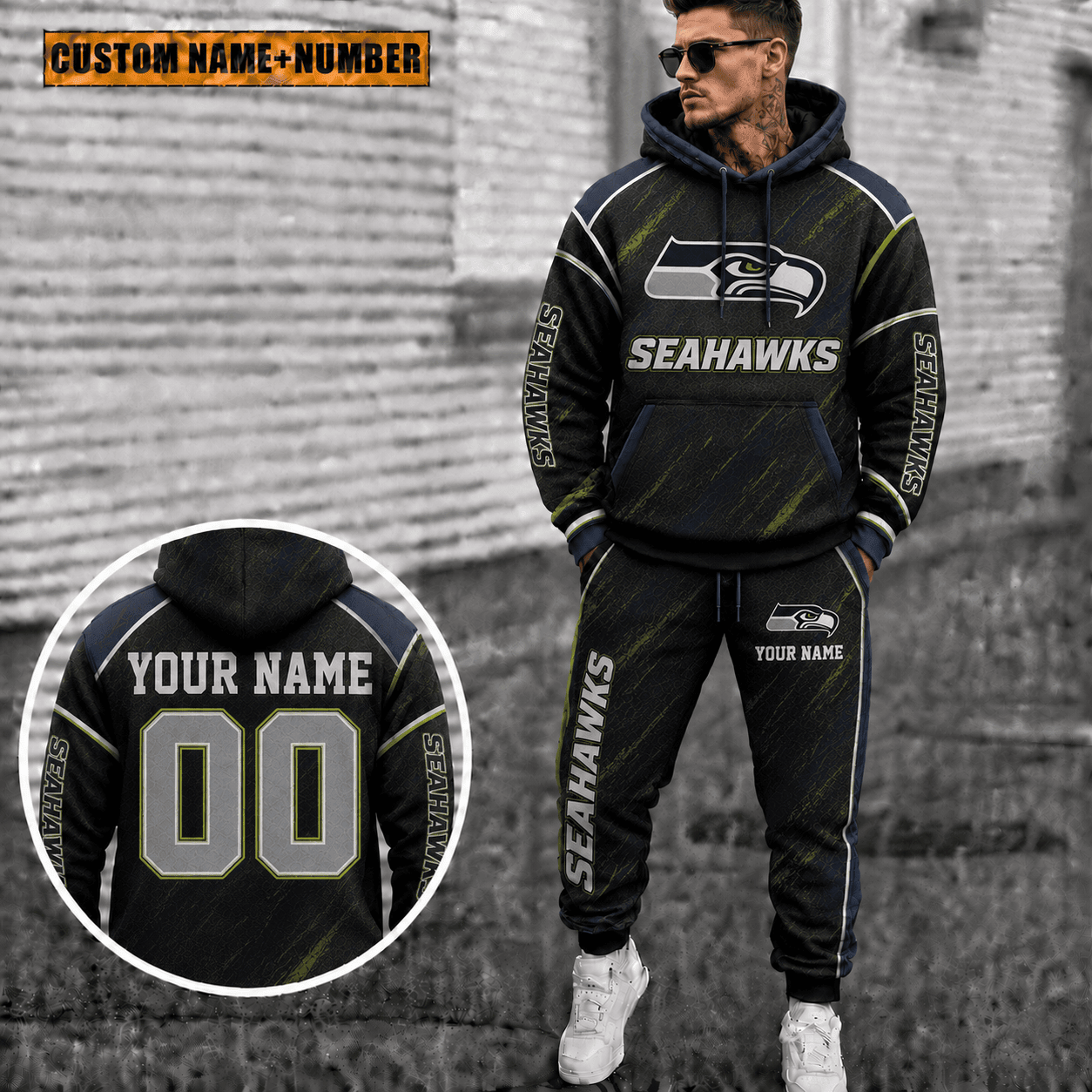 Seattle Seahawks Personalized Combo Hoodie And Sweatpants Gift For Fan VAN8245