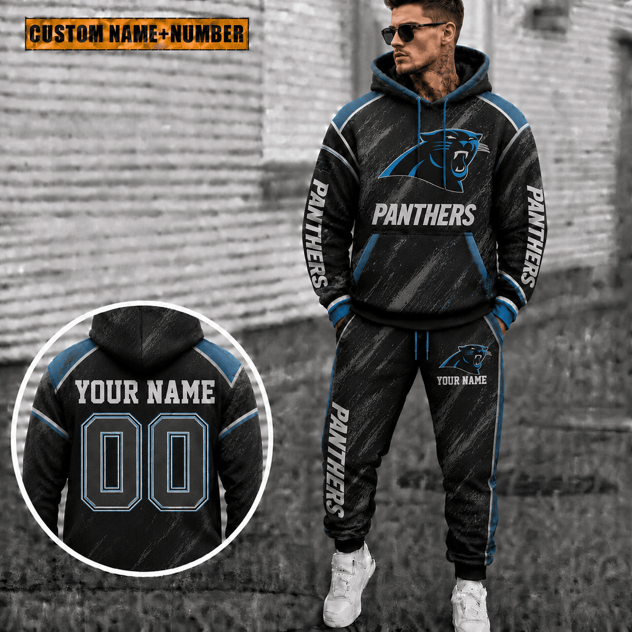 Carolina Panthers Personalized Combo Hoodie And Sweatpants Gift For Fan VAN8248