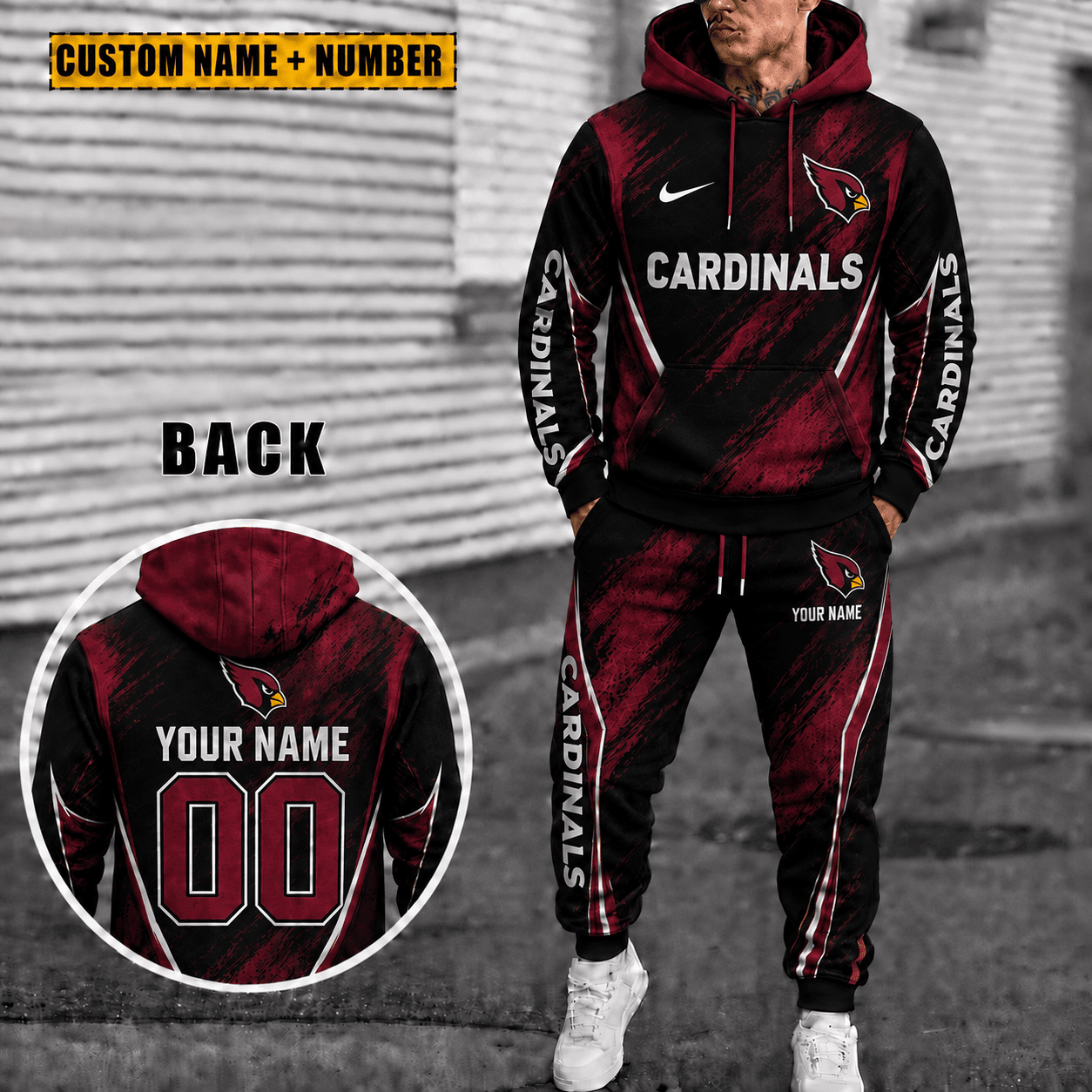 Arizona Cardinals Personalized Combo Hoodie And Sweatpants Gift For Fan VAN6635