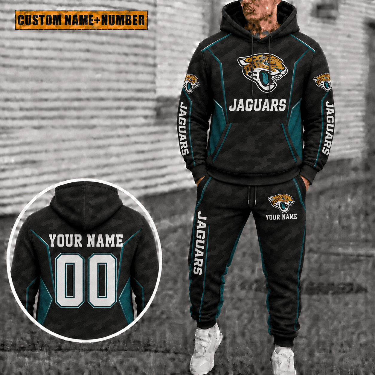 Jacksonville Jaguars Personalized Combo Hoodie And Sweatpants Gift For Fan VAN88194