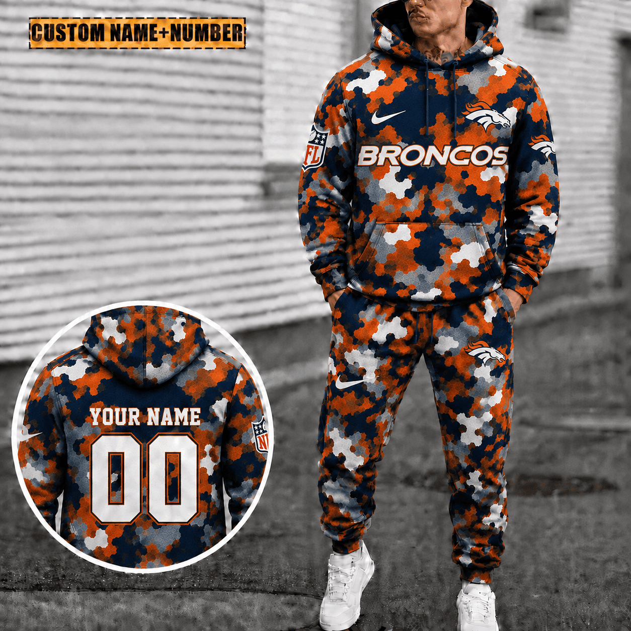 Denver Broncos Personalized Combo Hoodie And Sweatpants Gift For Fan VAN4056