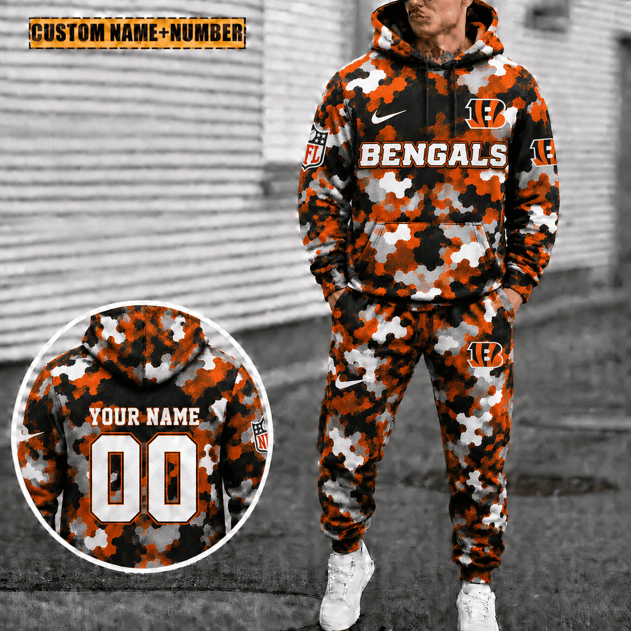Cincinnati Bengals Personalized Combo Hoodie And Sweatpants Gift For Fan VAN4060