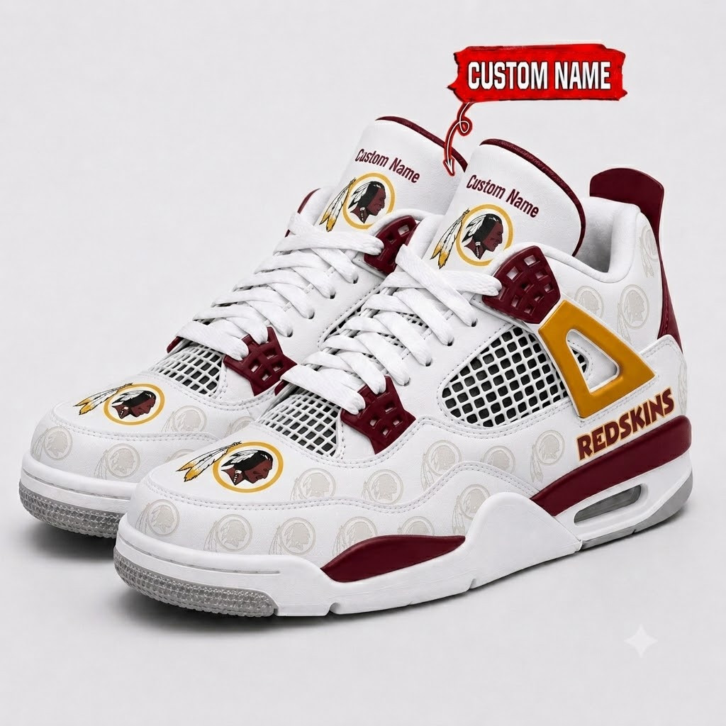 Washington Redskins Personalized AJ4 Sneaker PBV5JAG
