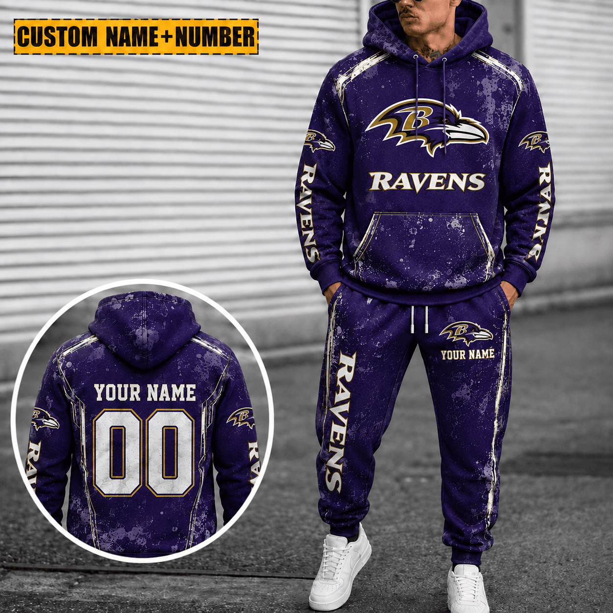 Baltimore Ravens Personalized Combo Hoodie And Sweatpants Gift For Fan VAN77158