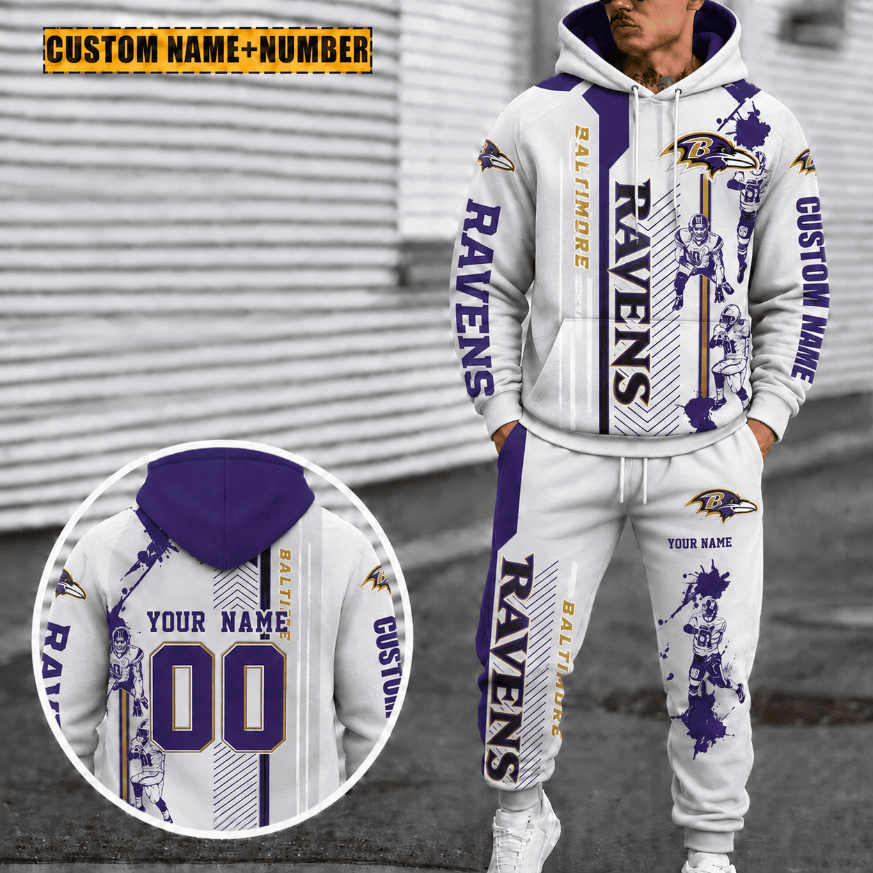 Baltimore Ravens Personalized Combo Hoodie And Sweatpants Gift For Fan VAN91106