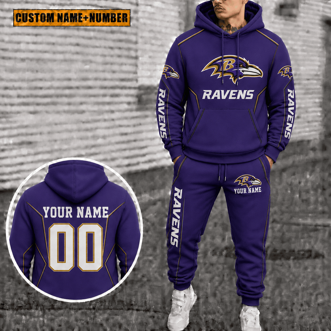 Baltimore Ravens Personalized Combo Hoodie And Sweatpants Gift For Fan VAN88188