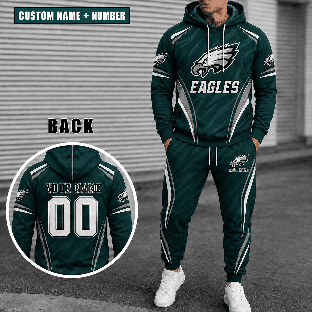 Philadelphia Eagles Personalized Combo Hoodie And Sweatpants Gift For Fan VAN55232