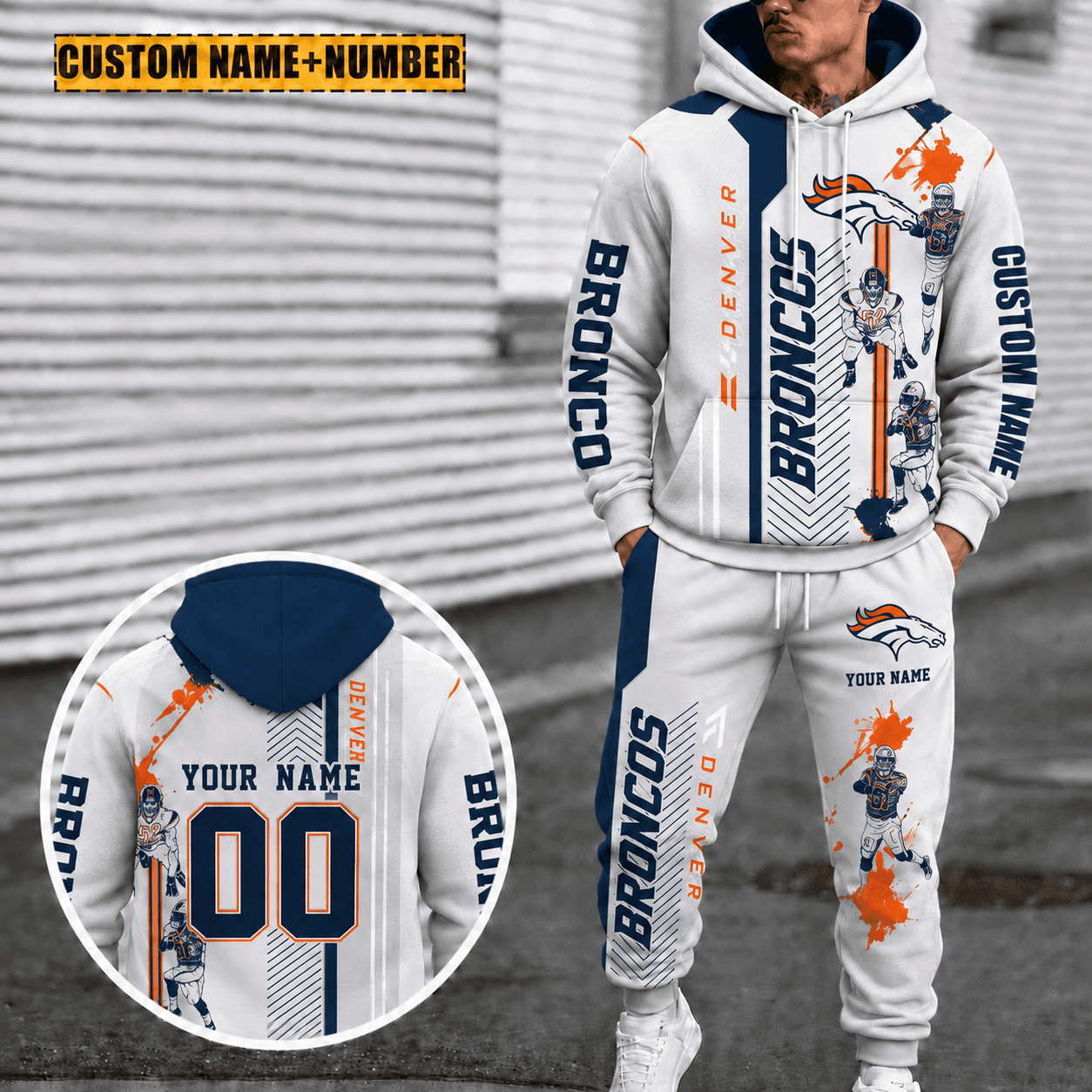 Denver Broncos Personalized Combo Hoodie And Sweatpants Gift For Fan VAN91104