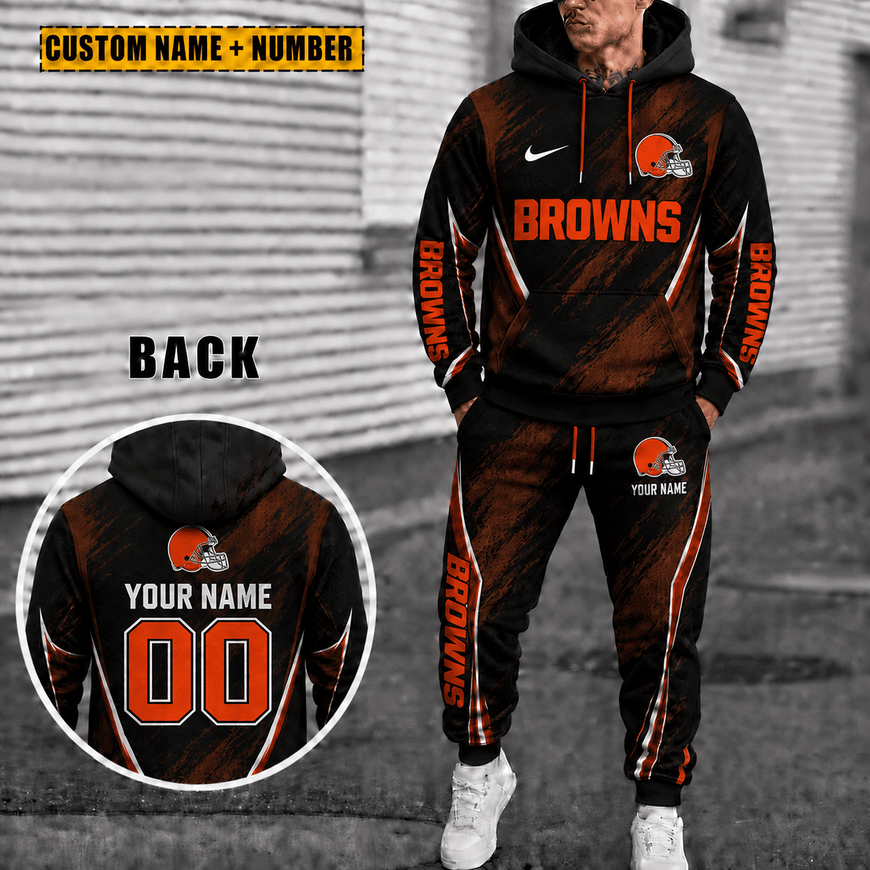 Cleveland Browns Personalized Combo Hoodie And Sweatpants Gift For Fan VAN6614