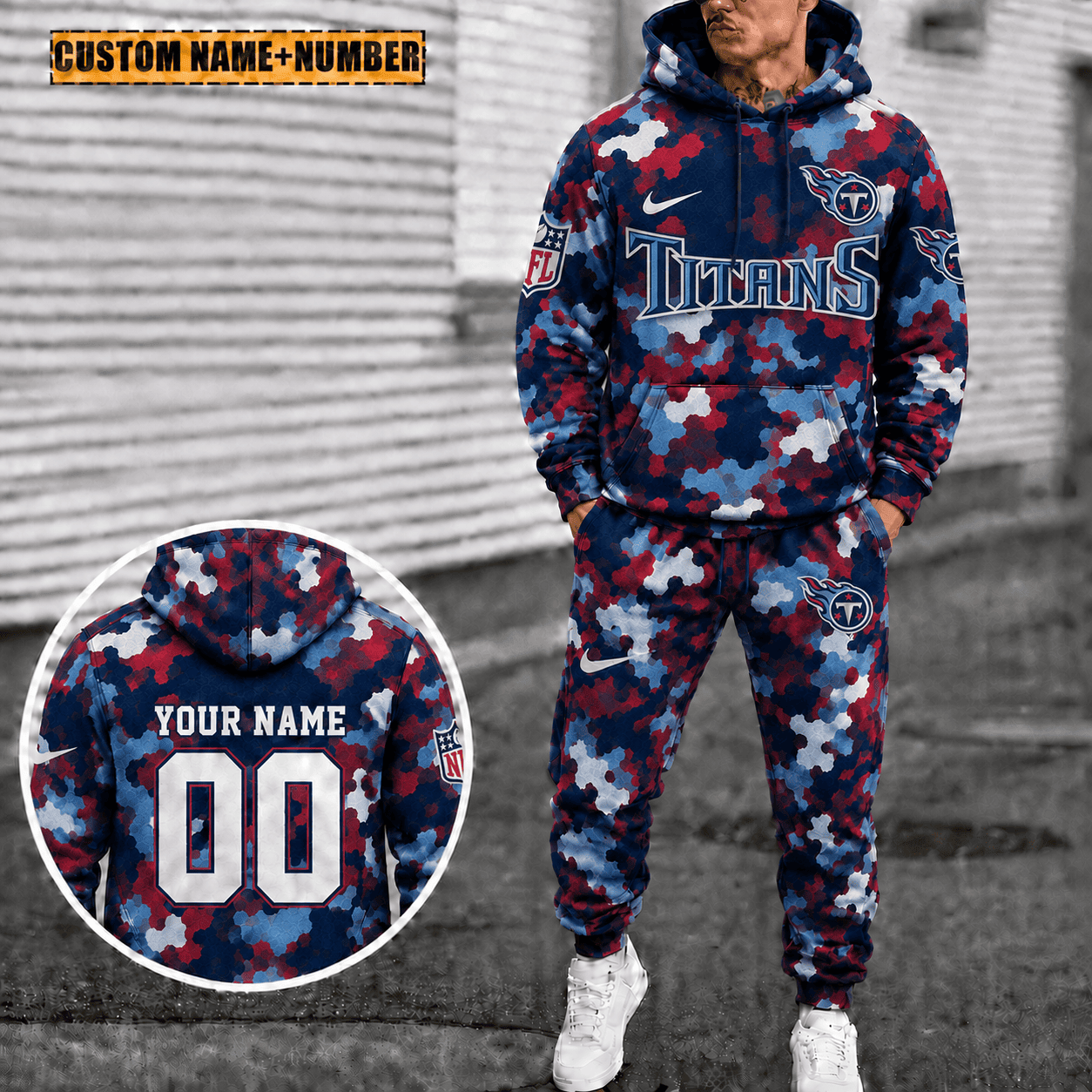 Tennessee Titans Personalized Combo Hoodie And Sweatpants Gift For Fan VAN4081