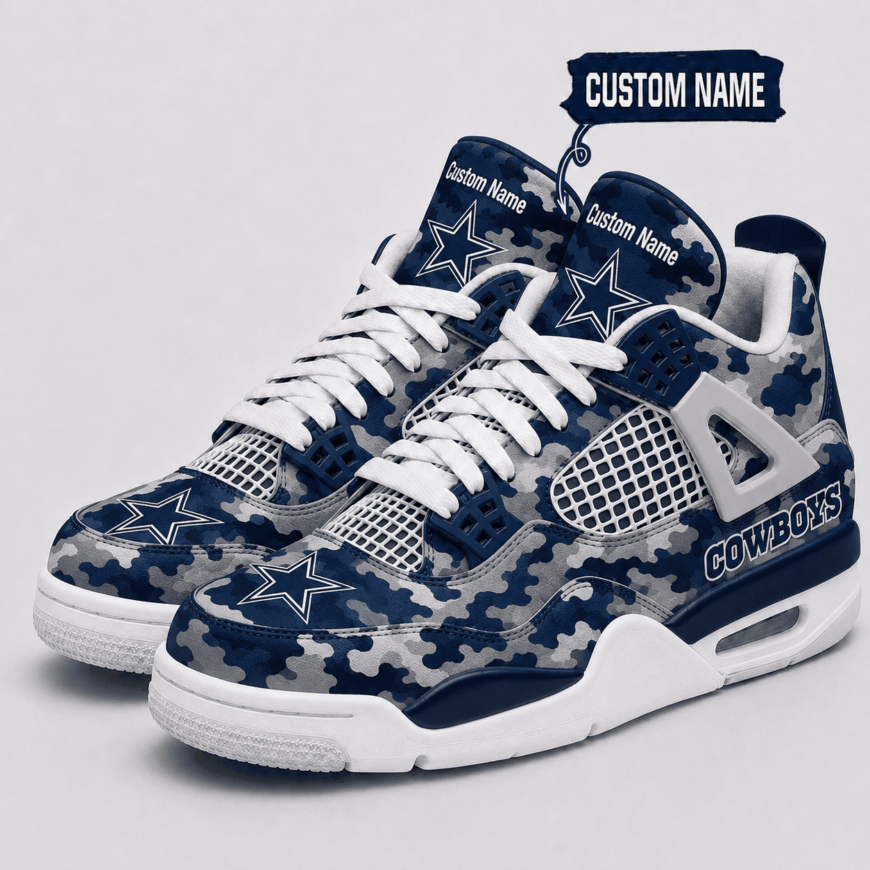 Dallas Cowboys Personalized AJ4 Sneaker VAN12117