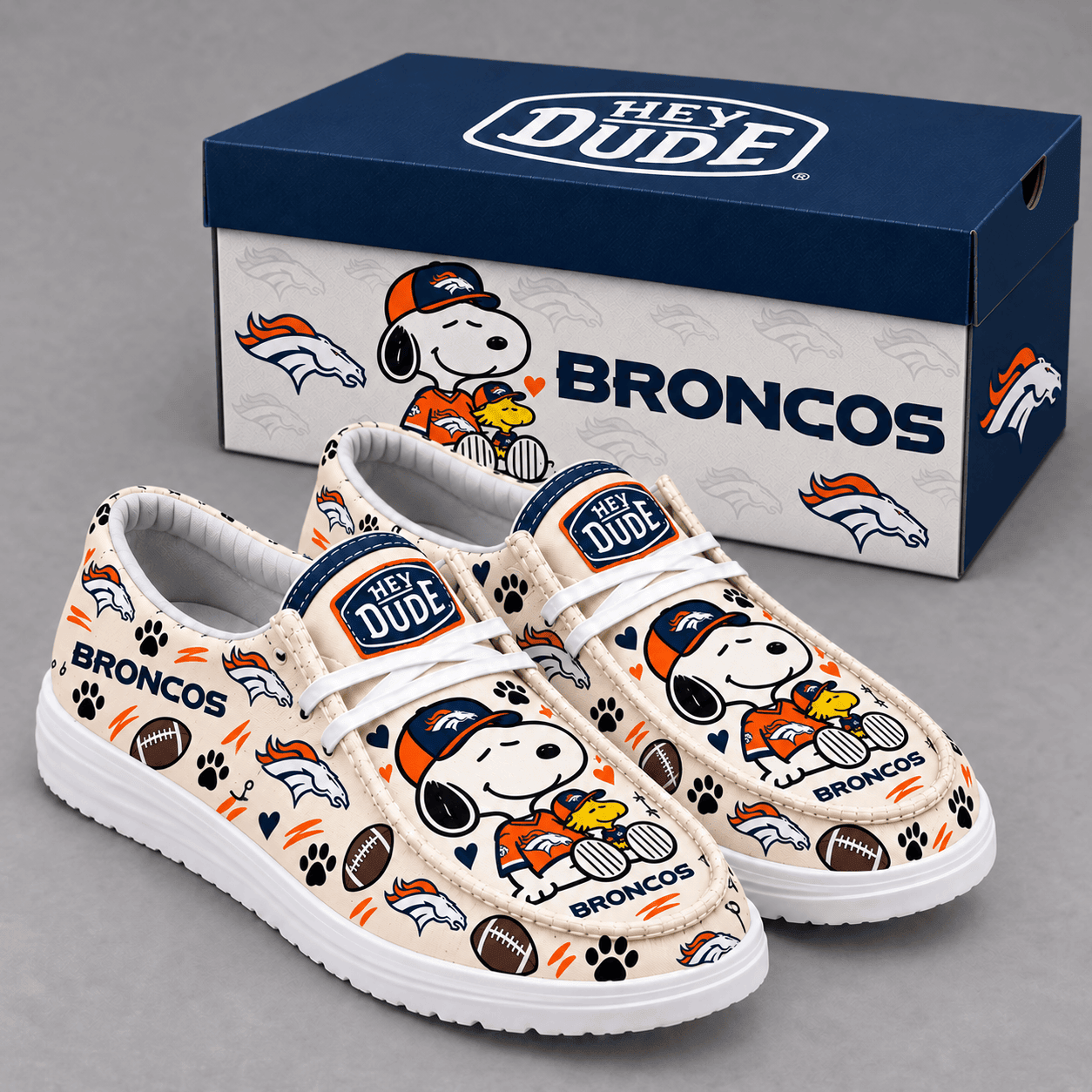Denver Broncos | Premium NFL Football Field Fan Loafer Shoes - VA61528