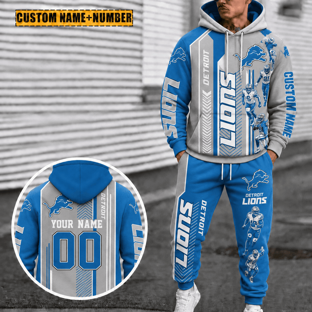 Detroit Lions Personalized Combo Hoodie And Sweatpants Gift For Fan VAN91118