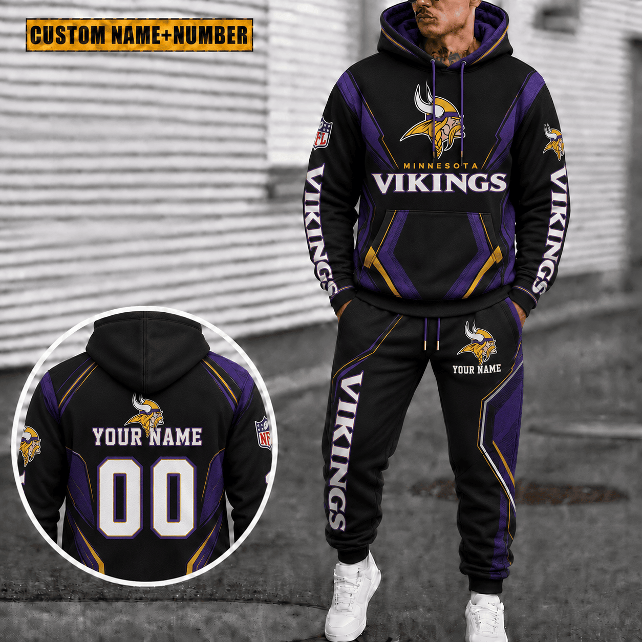 Minnesota Vikings Personalized Combo Hoodie And Sweatpants Gift For Fan VAN44126