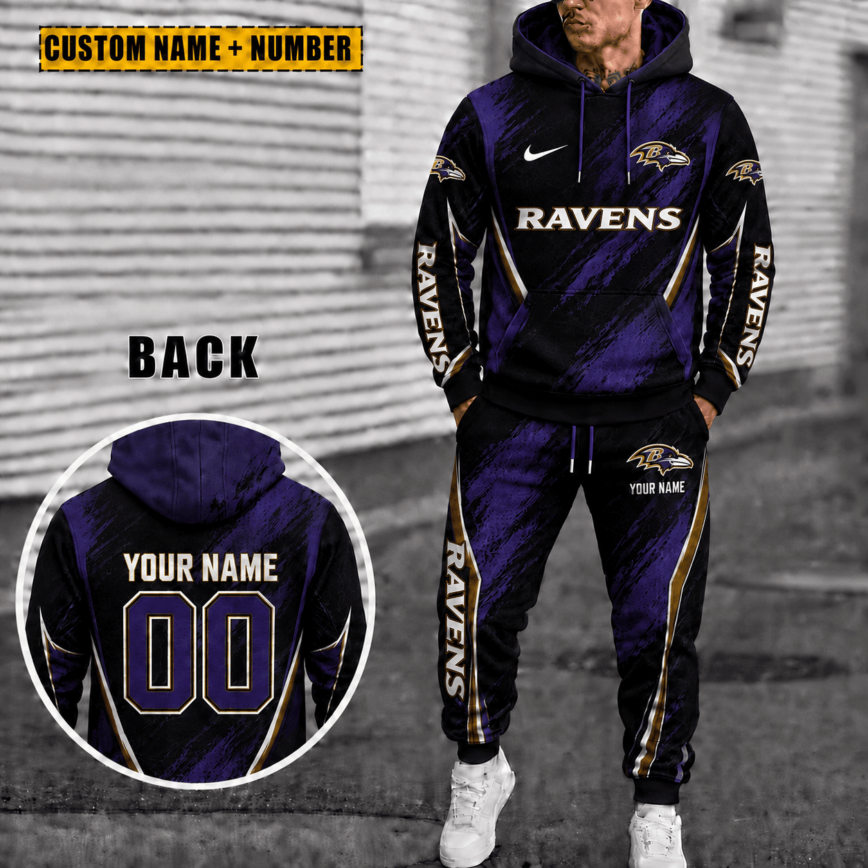 Baltimore Ravens Personalized Combo Hoodie And Sweatpants Gift For Fan VAN6619