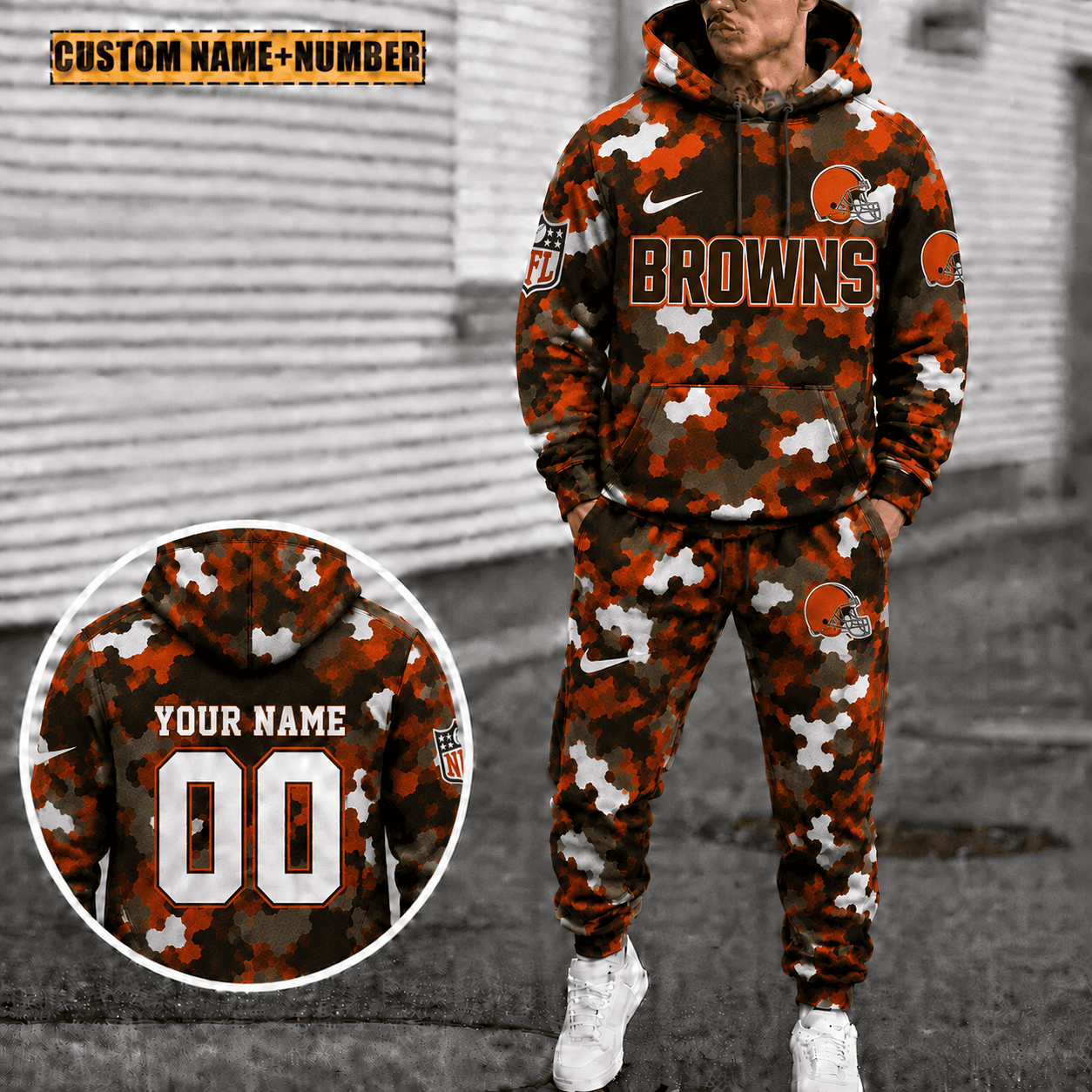 Cleveland Browns Personalized Combo Hoodie And Sweatpants Gift For Fan VAN4053