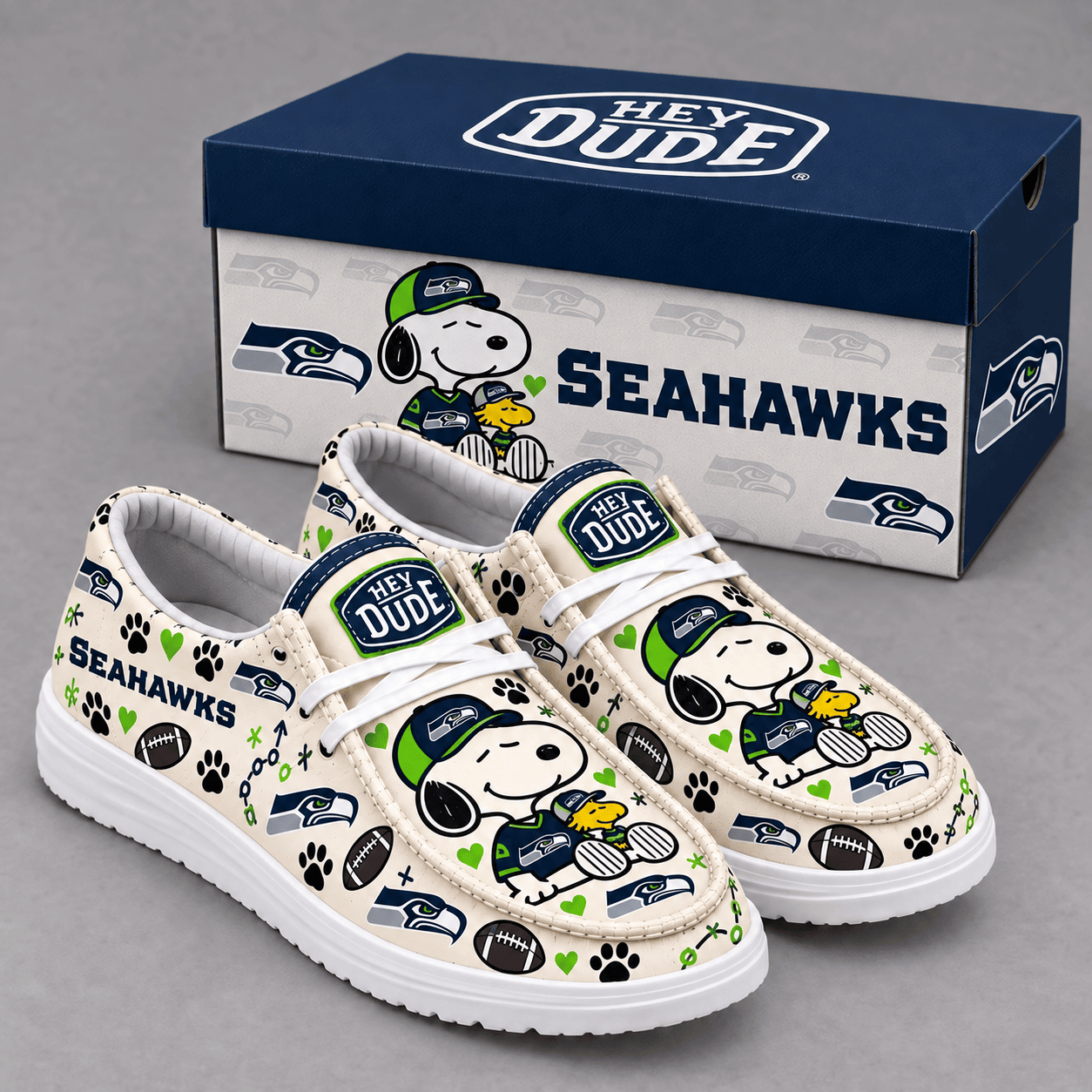 Seattle Seahawks | Premium NFL Football Field Fan Loafer Shoes - VA615458