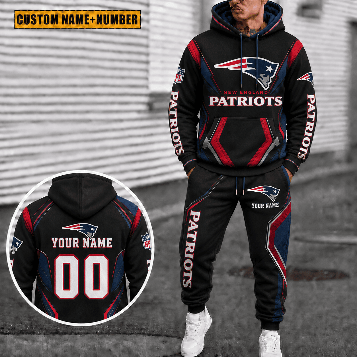 New England Patriots Personalized Combo Hoodie And Sweatpants Gift For Fan VAN44104