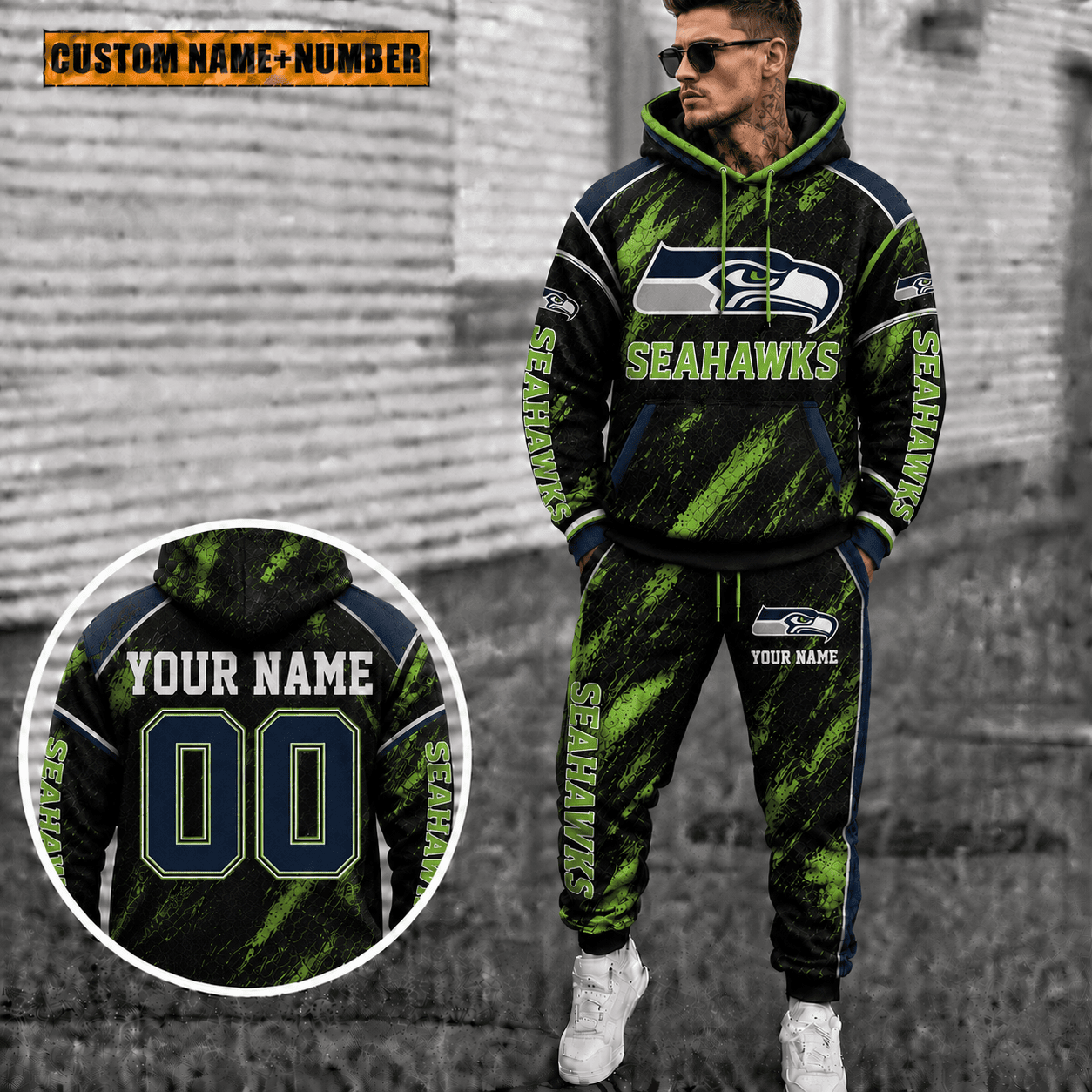 Seattle Seahawks Personalized Combo Hoodie And Sweatpants Gift For Fan VAN8244