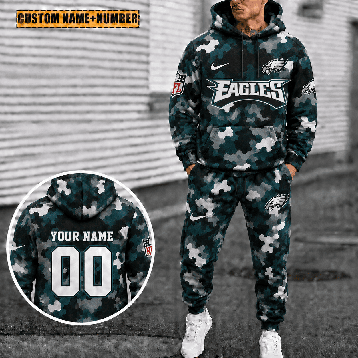 Philadelphia Eagles Personalized Combo Hoodie And Sweatpants Gift For Fan VAN4071